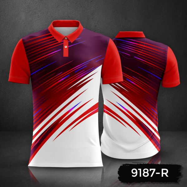 Linear Design Polo Shirt Full Print Sublimation Thumbnail