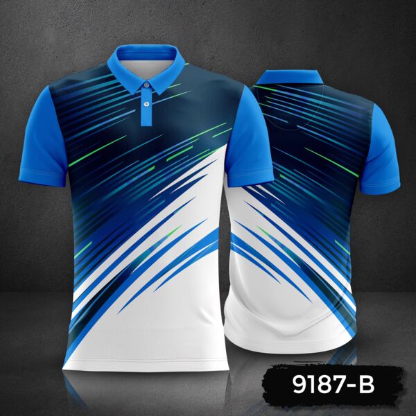 Linear Design Polo Shirt Full Print Sublimation Thumbnail