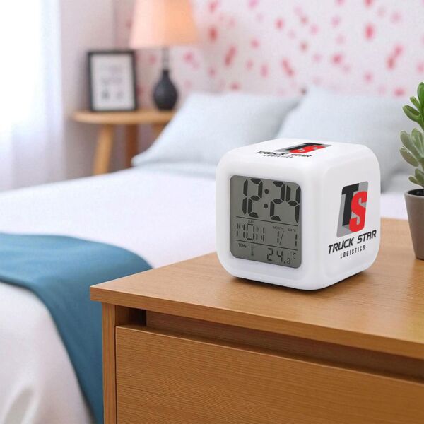Changing Color Cube Digital Alarm Clock Thumbnail